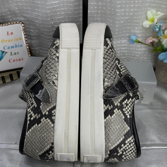 (H2) Ash Kansas Women's Black and White Leather Platform Sneakers, Size 40/9 M - Picture 7 of 14